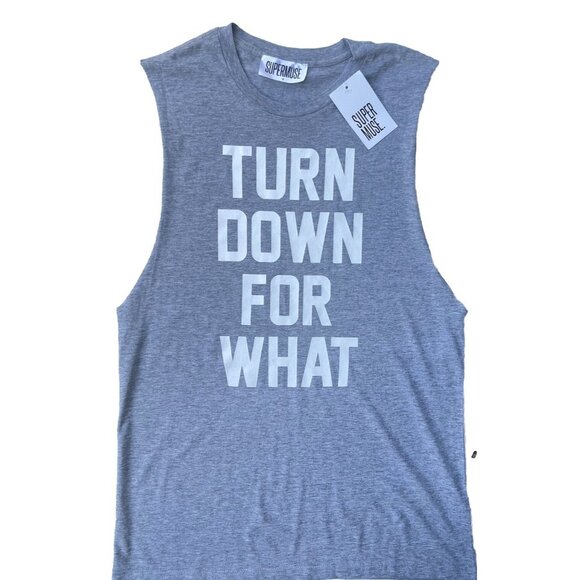 Super Muse Women’s Heather Gray Cotton Turndown For What Tank Size S - Picture 7 of 15